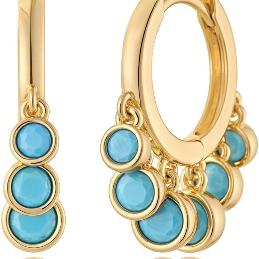 Women Gold Huggie Hoop Dangle Tassel Earrings Hypoallergenic Everyday Jewelry